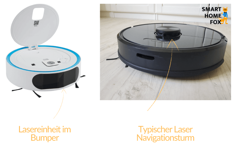 Medion md 18861 mit GYRO-Navigation im Vergleich mit einem Roborock S5 Max mit echter LIDAR-Lasernavigation